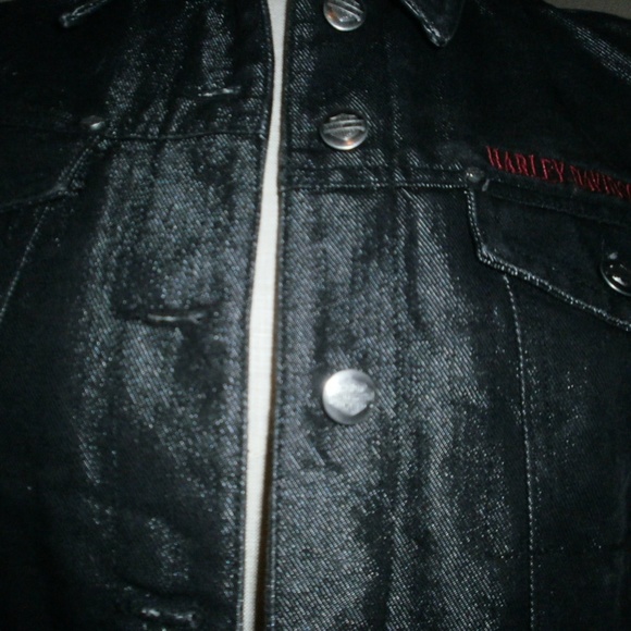NWOT HARLEY DAVIDSON Cropped Jean Jacket - Picture 3 of 6
